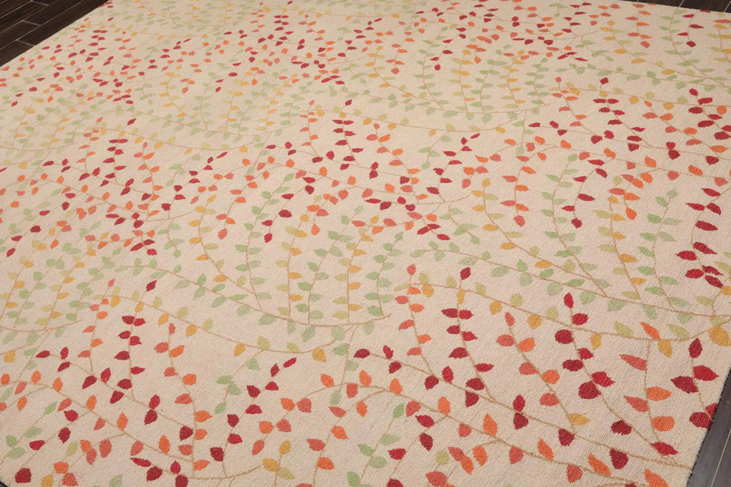 7'11'' x 9'11'' Hand Knotted Tibetan Floral Transitional Oriental Area Rug Beige