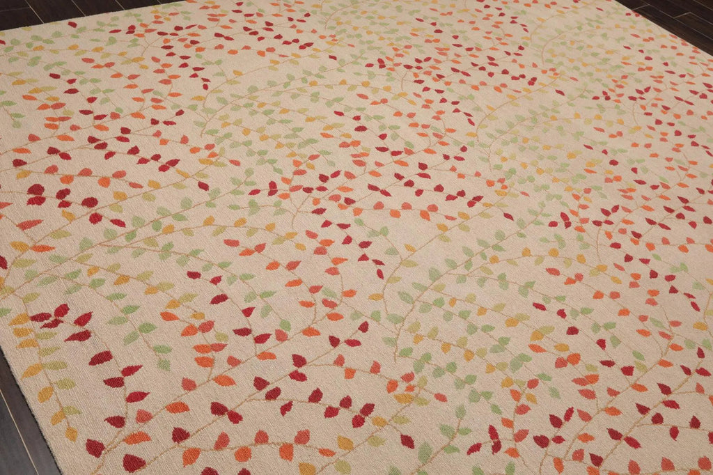 7'11'' x 9'11'' Hand Knotted Tibetan Floral Transitional Oriental Area Rug Beige