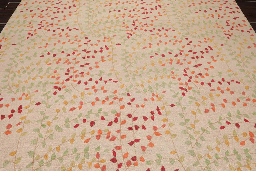 7'11'' x 9'11'' Hand Knotted Tibetan Floral Transitional Oriental Area Rug Beige