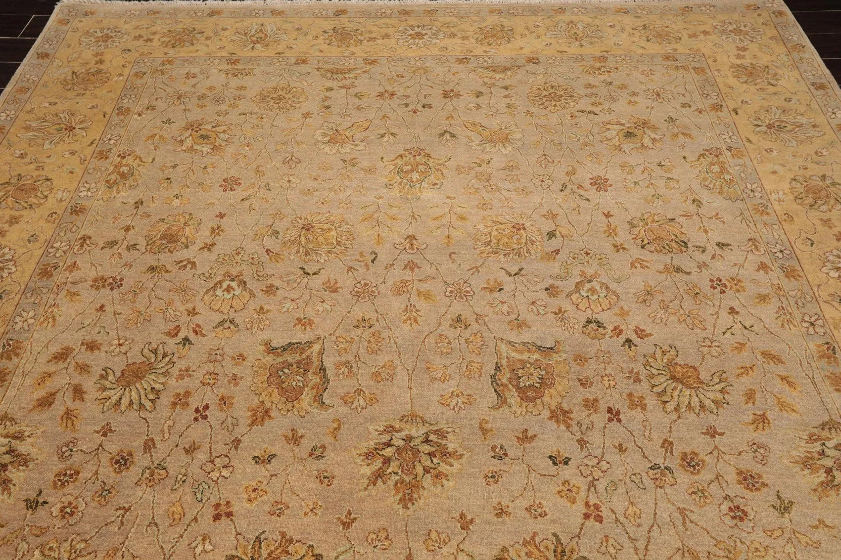 8'1'' x 10'3'' Hand Knotted 100% Wool Agra 150 KPSI Oriental Area Rug Taupe
