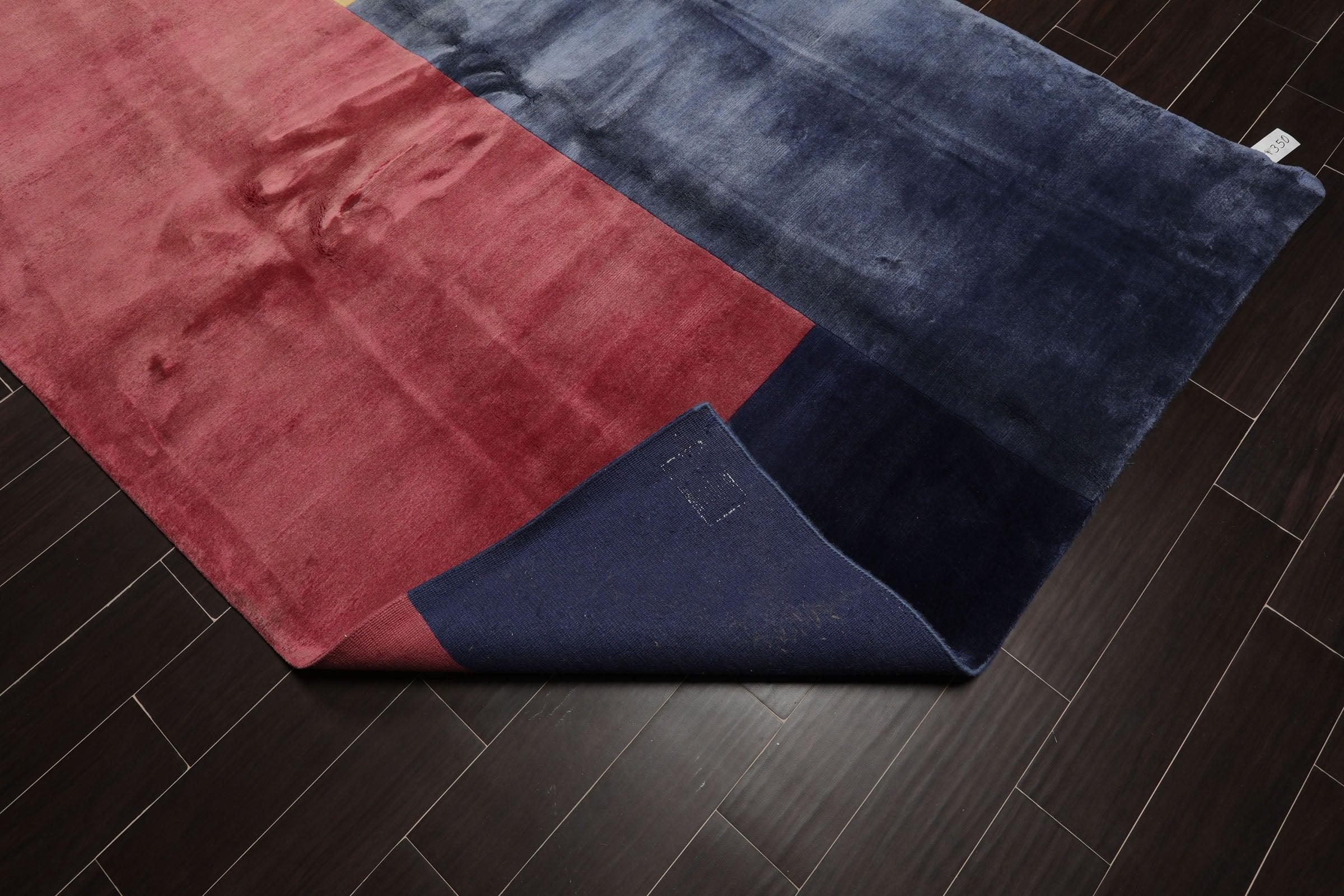 6'2" x 8'7" Hand Knotted Wool Tibetan Oriental Area Rug Contemporary Rose