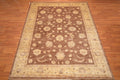 8’9" x 12’2"Hand Knotted Peshawar Stone Wash Silky Sheen Oriental Area Rug Brown