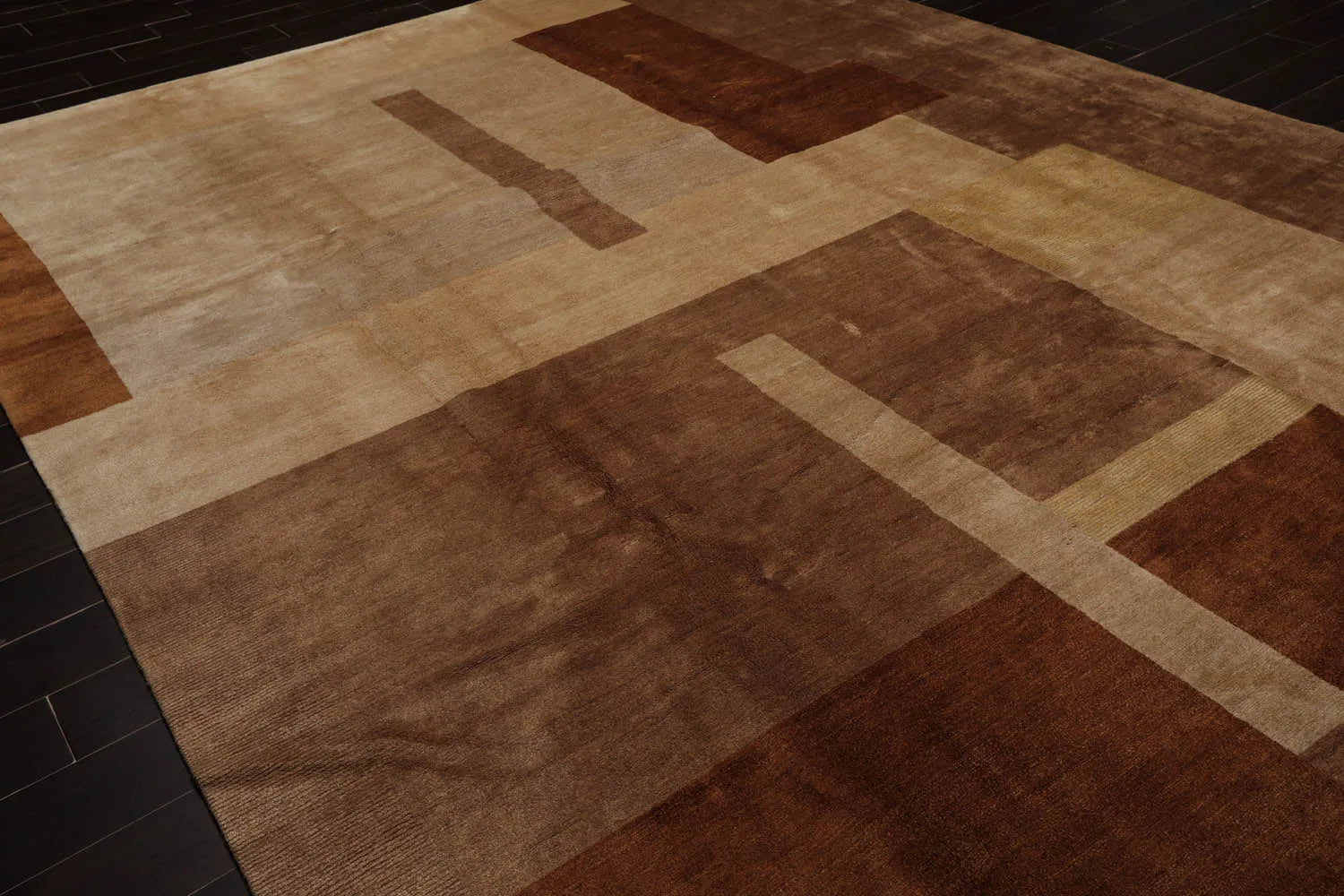 9x12 Beige Hand Knotted Tibetan Wool and Silk Michaelian & Kohlberg Modern & Contemporary Oriental Area Rug