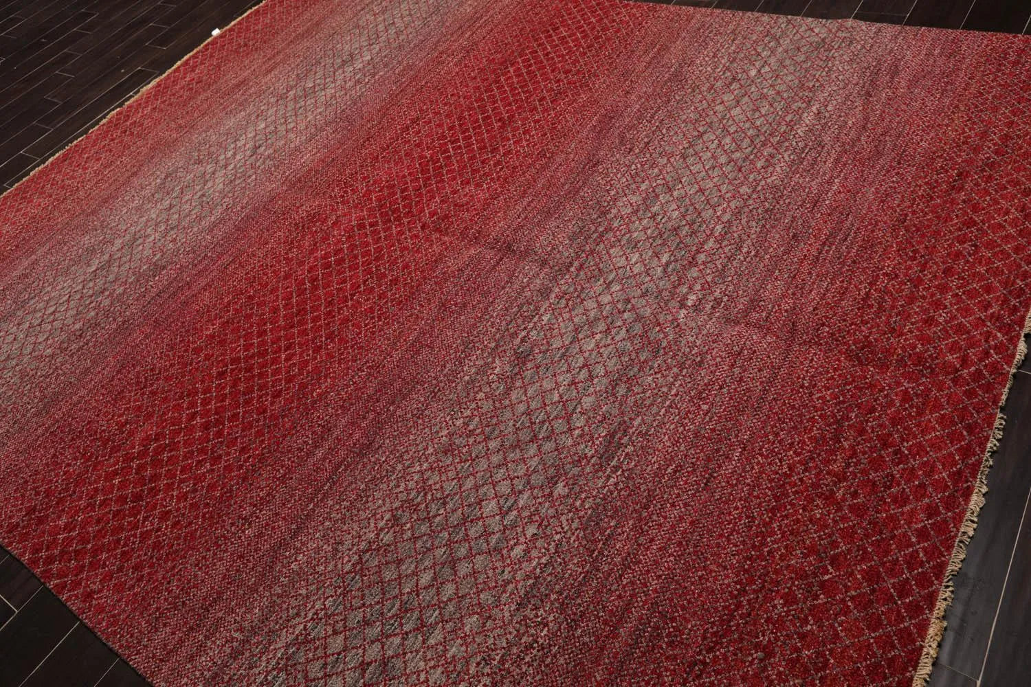 8' x 10' Hand Knotted 100% Wool Modern Oriental Area Rug Red, Gray, Beige