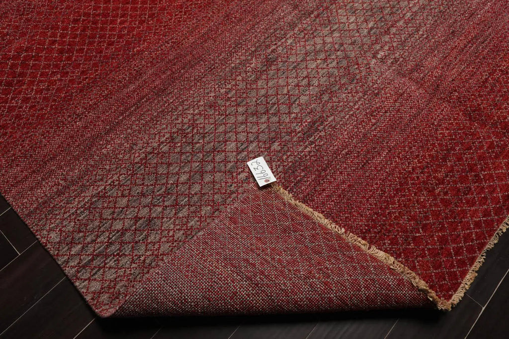 8' x 10' Hand Knotted 100% Wool Modern Oriental Area Rug Red, Gray, Beige