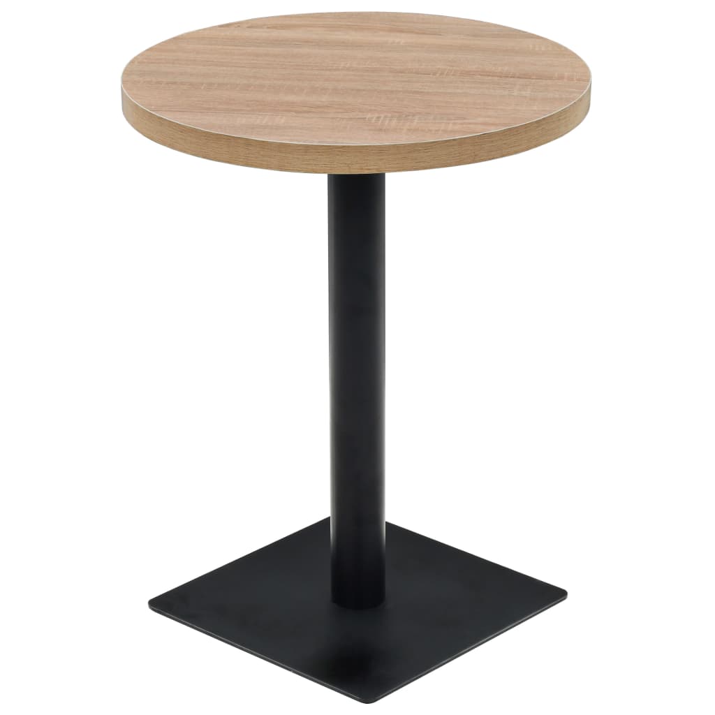 vidaXL Bistro Table Kitchen Bar Table Dining Room Table MDF and Steel Round