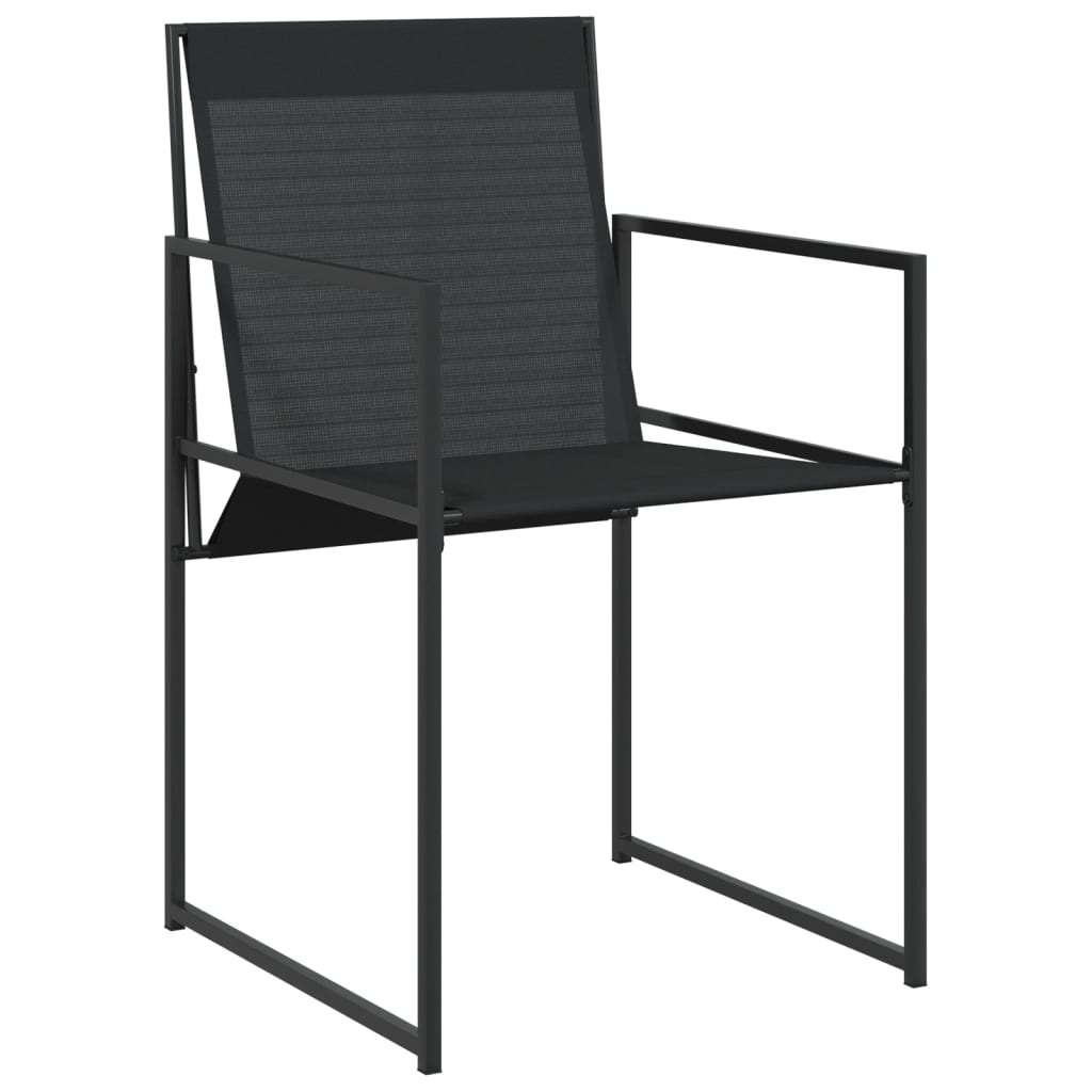 vidaXL Patio Dining Set Table and Chair Garden Outdoor Furniture Black Textilene