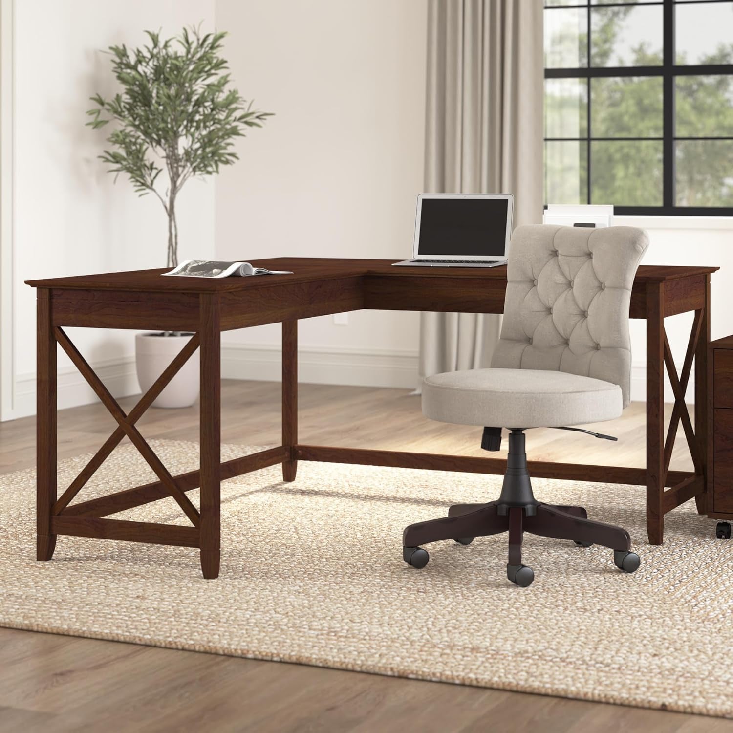Key West 60W L Shaped Desk For Home Office Workspace