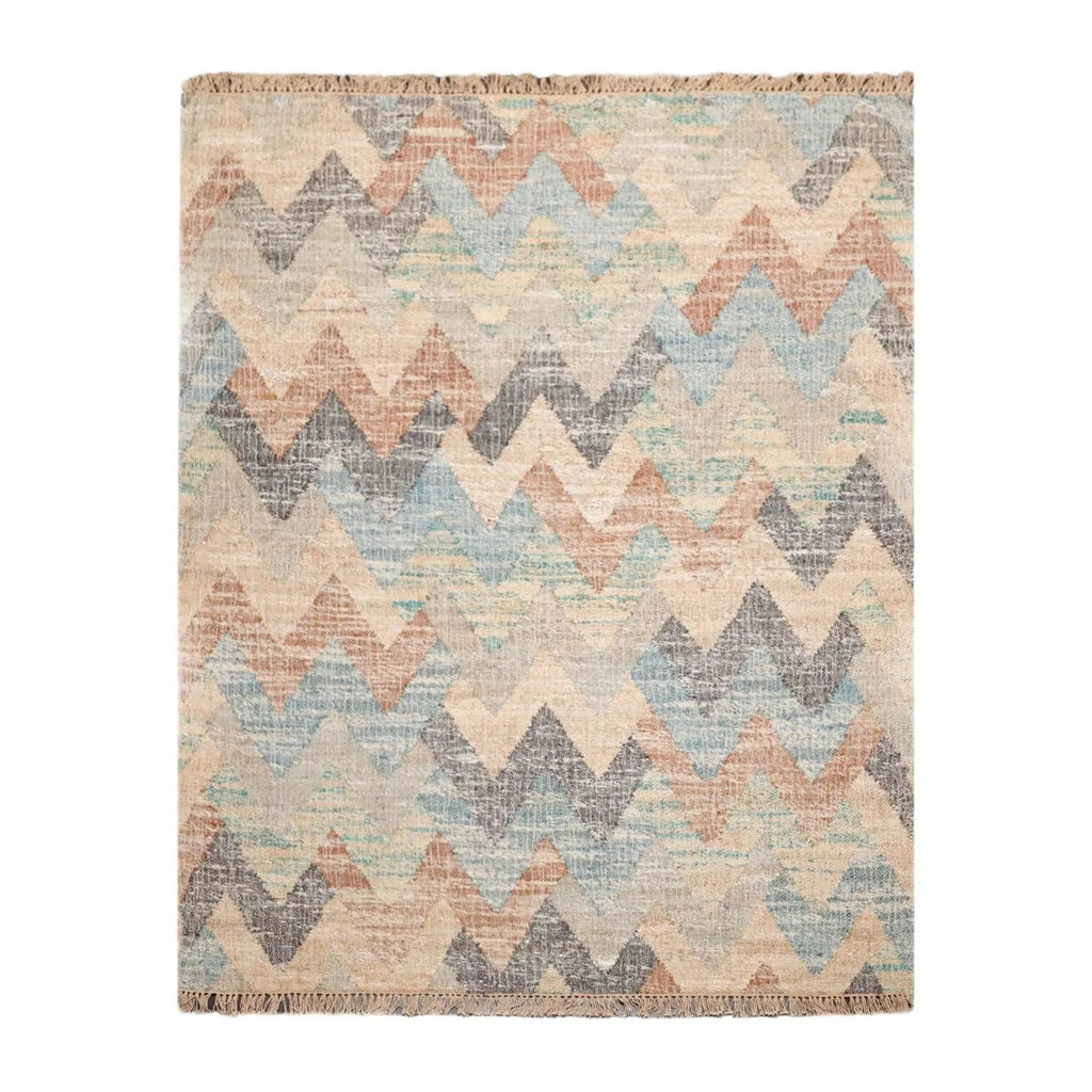 5’7” x 7’6” Hand Woven Natural Fiber Jute Southwestern Flatweave Kilim Area Rug